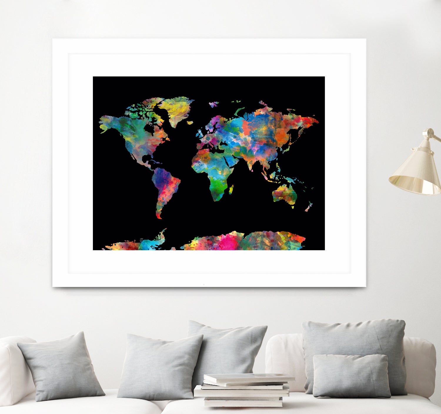 World map watercolor 5 by Bekim Mehovic on GIANT ART - black digital painting