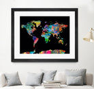 World map watercolor 5 by Bekim Mehovic on GIANT ART - black digital painting