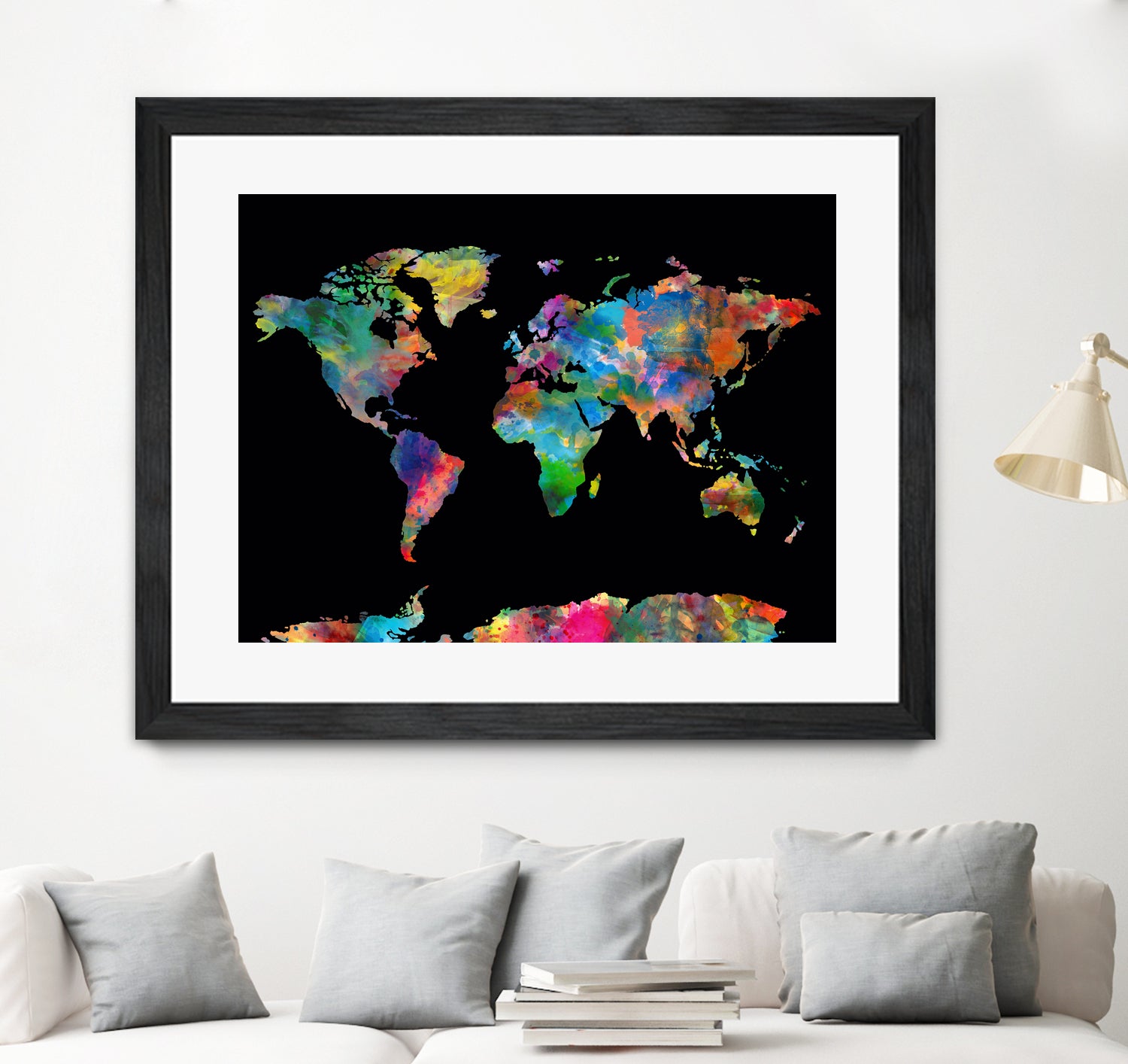 World map watercolor 5 by Bekim Mehovic on GIANT ART - black digital painting