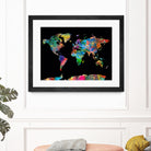 World map watercolor 5 by Bekim Mehovic on GIANT ART - black digital painting