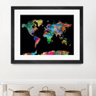 World map watercolor 5 by Bekim Mehovic on GIANT ART - black digital painting