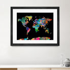 World map watercolor 5 by Bekim Mehovic on GIANT ART - black digital painting