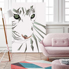 Tiger's Tranquility by Romina Lutz on GIANT ART - white digital painting