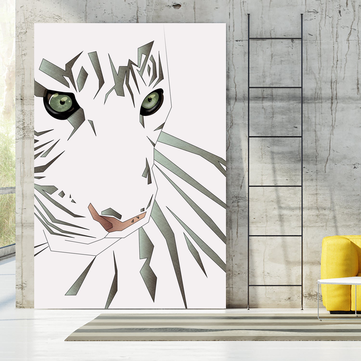 Tiger's Tranquility by Romina Lutz on GIANT ART - white digital painting