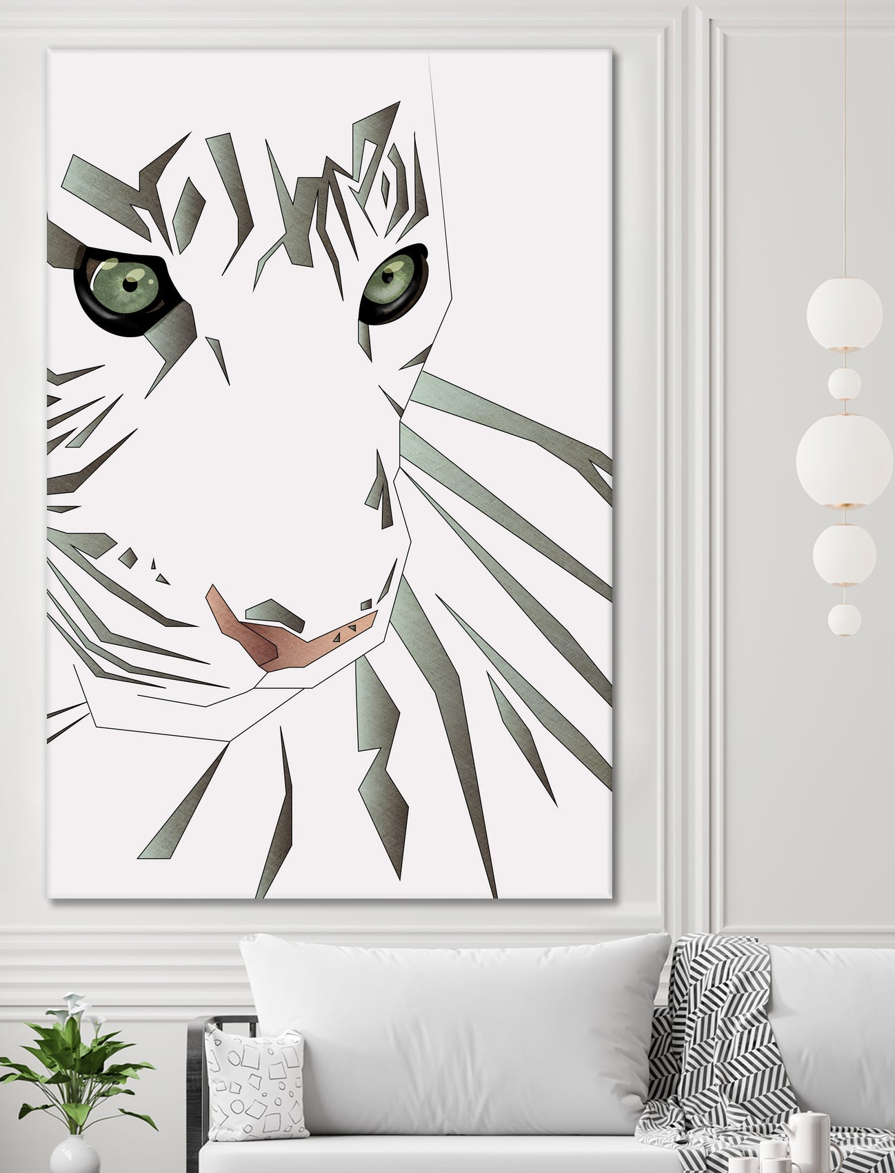 Tiger's Tranquility by Romina Lutz on GIANT ART - white digital painting