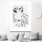 Tiger's Tranquility by Romina Lutz on GIANT ART - white digital painting