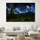 Starry Night by Alex Ruiz on GIANT ART - blue digital painting