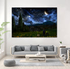 Starry Night by Alex Ruiz on GIANT ART - blue digital painting