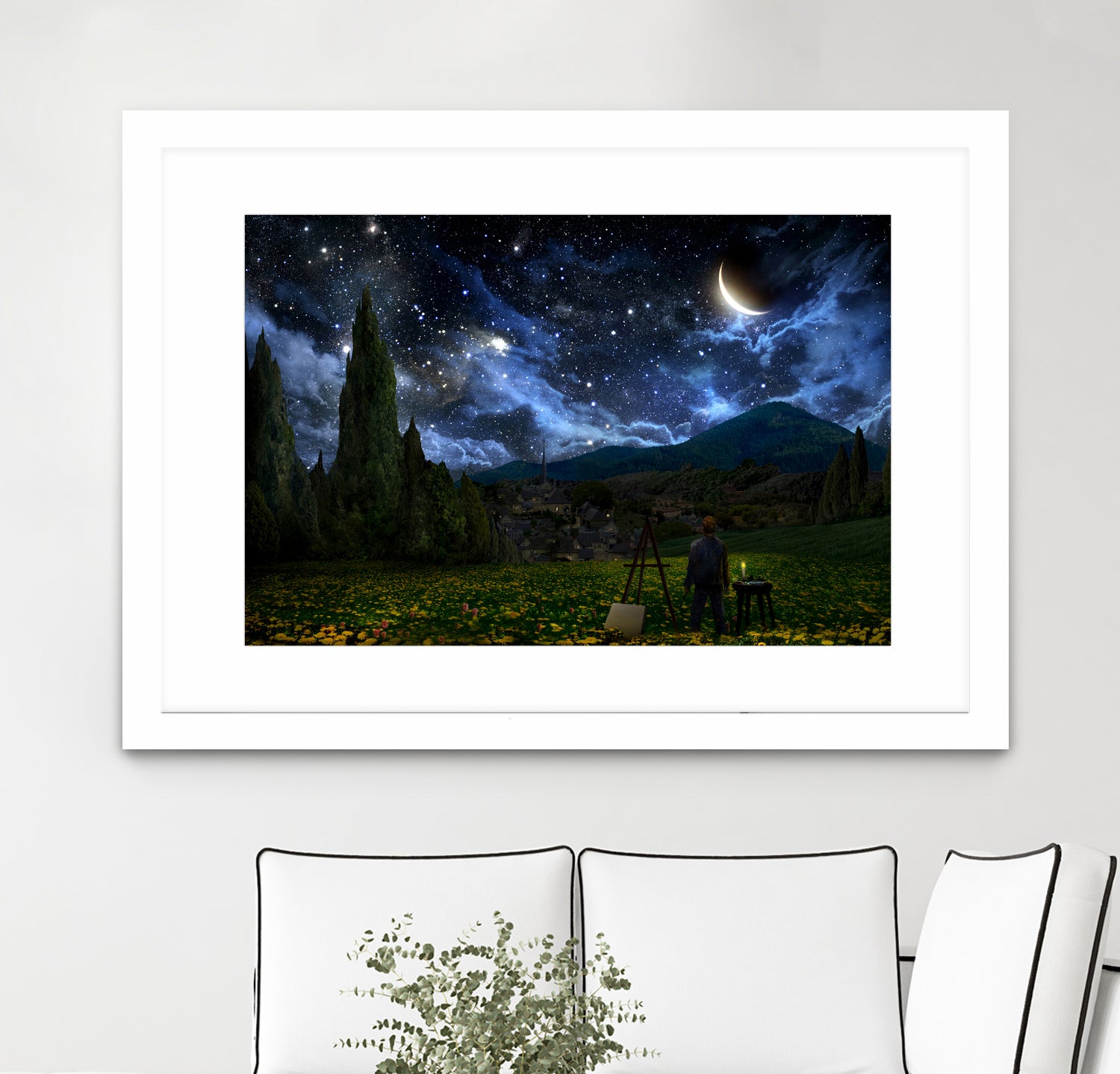 Starry Night by Alex Ruiz on GIANT ART - blue digital painting