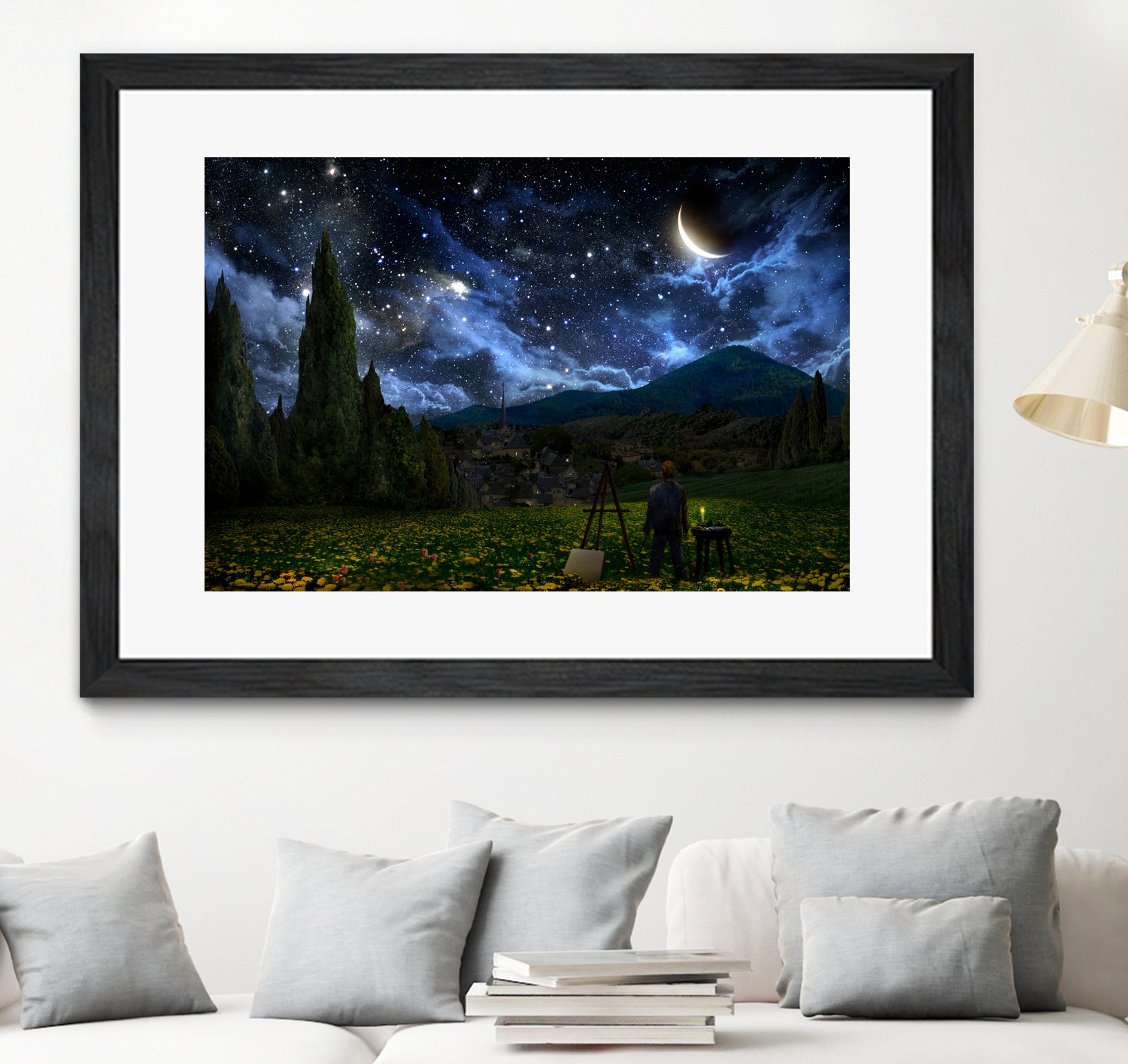 Starry Night by Alex Ruiz on GIANT ART - blue digital painting