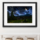 Starry Night by Alex Ruiz on GIANT ART - blue digital painting