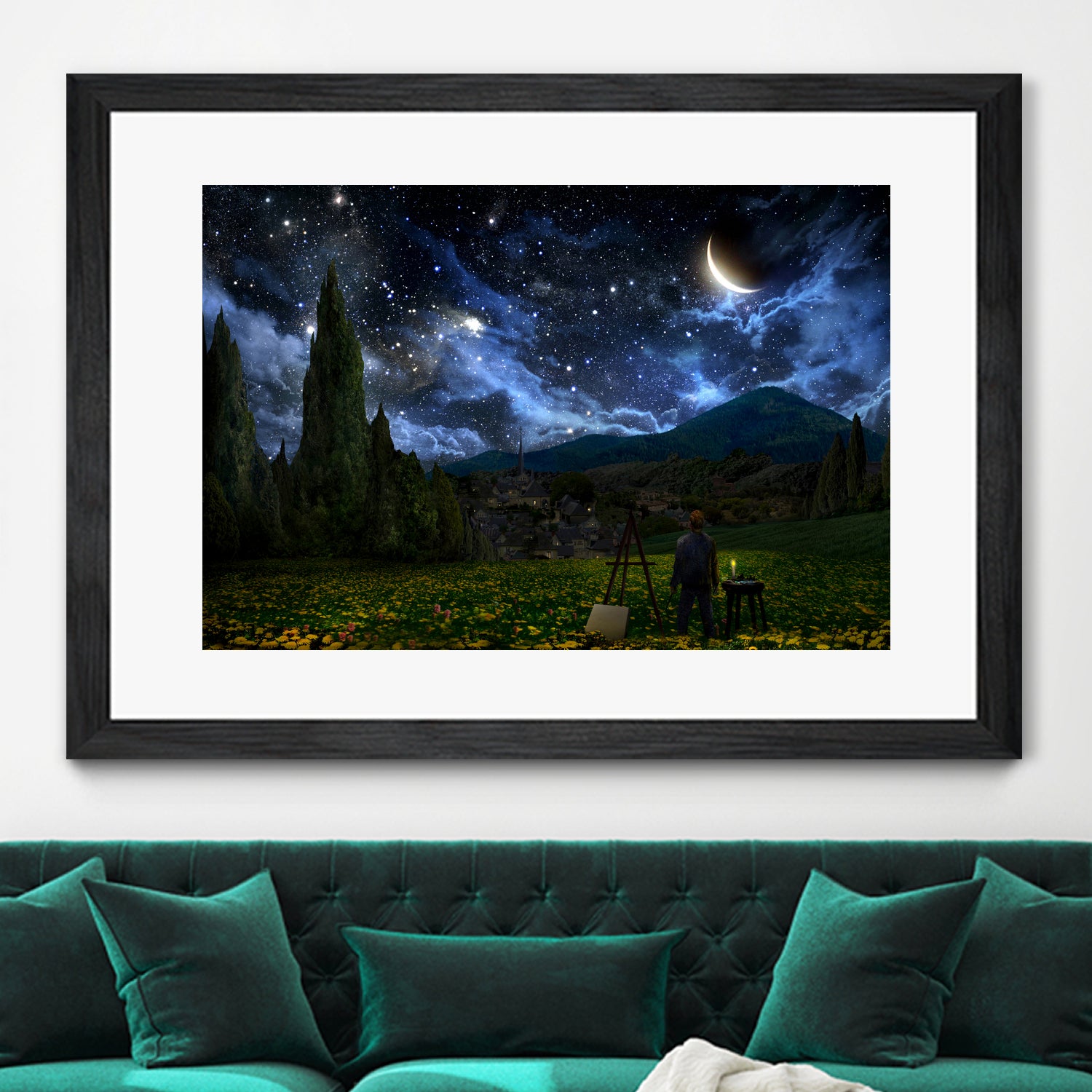 Starry Night by Alex Ruiz on GIANT ART - blue digital painting