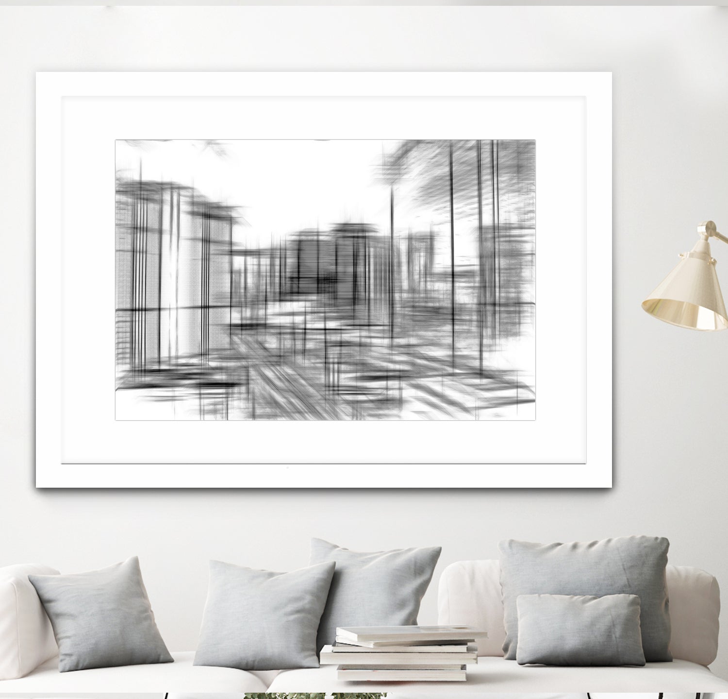 pencil drawing buildings in the city in black and white by sutee monchitnukul on GIANT ART - gray digital drawing