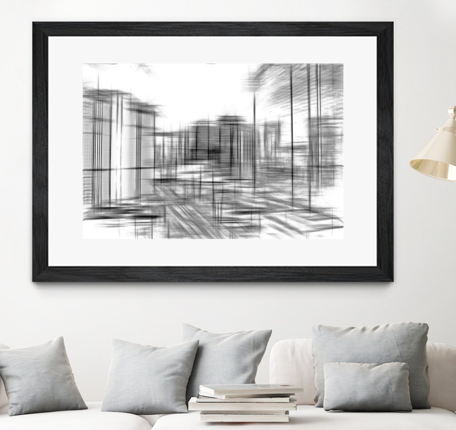 pencil drawing buildings in the city in black and white by sutee monchitnukul on GIANT ART - gray digital drawing