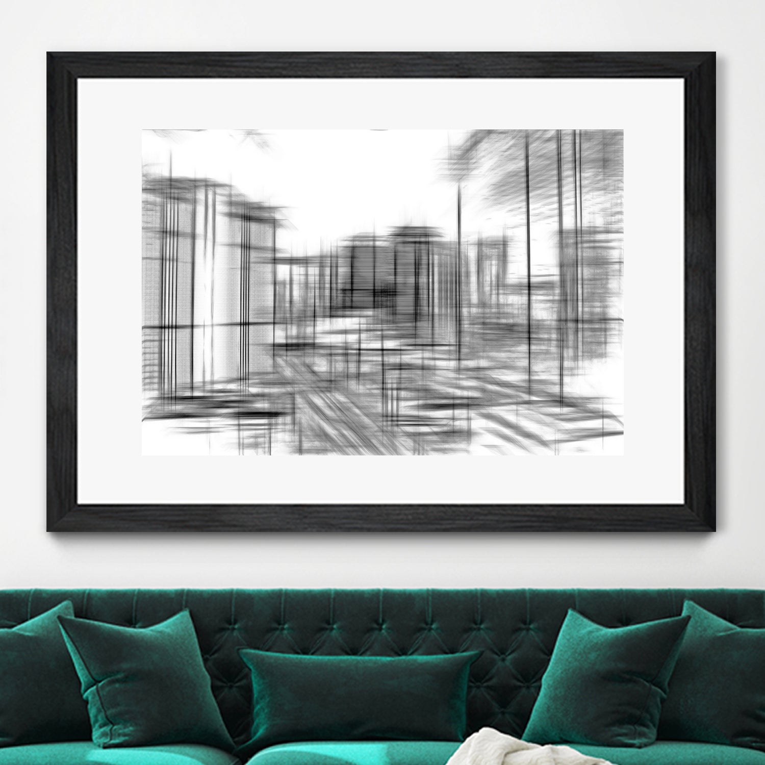 pencil drawing buildings in the city in black and white by sutee monchitnukul on GIANT ART - gray digital drawing