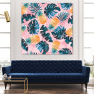 Pineapple and Leaf Pattern by burcu korkmazyurek on GIANT ART - pink digital painting