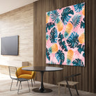 Pineapple and Leaf Pattern by burcu korkmazyurek on GIANT ART - pink digital painting