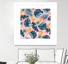 Pineapple and Leaf Pattern by burcu korkmazyurek on GIANT ART - pink digital painting