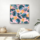 Pineapple and Leaf Pattern by burcu korkmazyurek on GIANT ART - pink digital painting