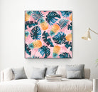 Pineapple and Leaf Pattern by burcu korkmazyurek on GIANT ART - pink digital painting