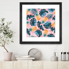 Pineapple and Leaf Pattern by burcu korkmazyurek on GIANT ART - pink digital painting