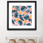 Pineapple and Leaf Pattern by burcu korkmazyurek on GIANT ART - pink digital painting