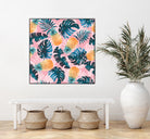 Pineapple and Leaf Pattern by burcu korkmazyurek on GIANT ART - pink digital painting