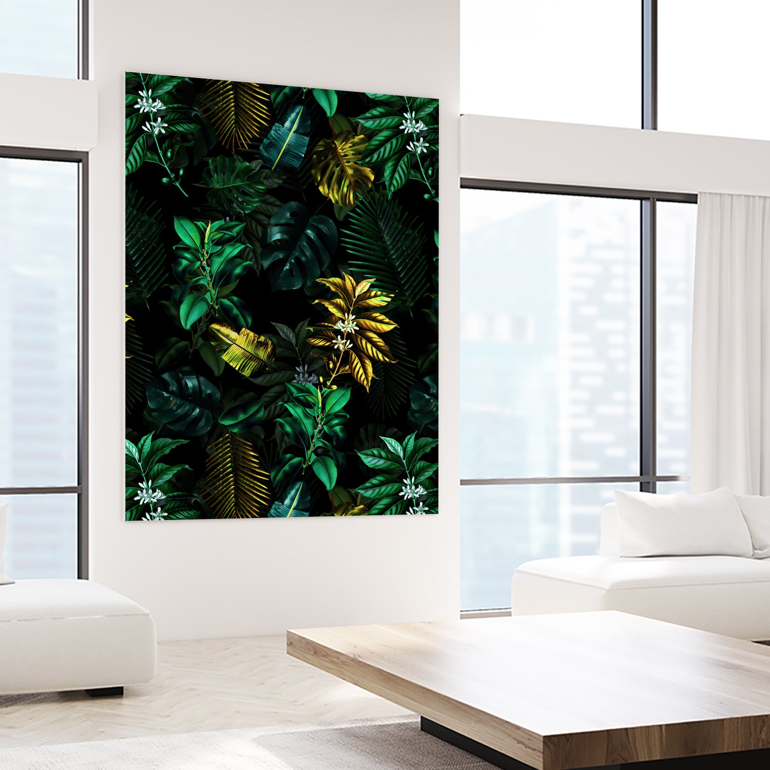 TROPICAL GARDEN VIII by burcu korkmazyurek on GIANT ART - black digital painting