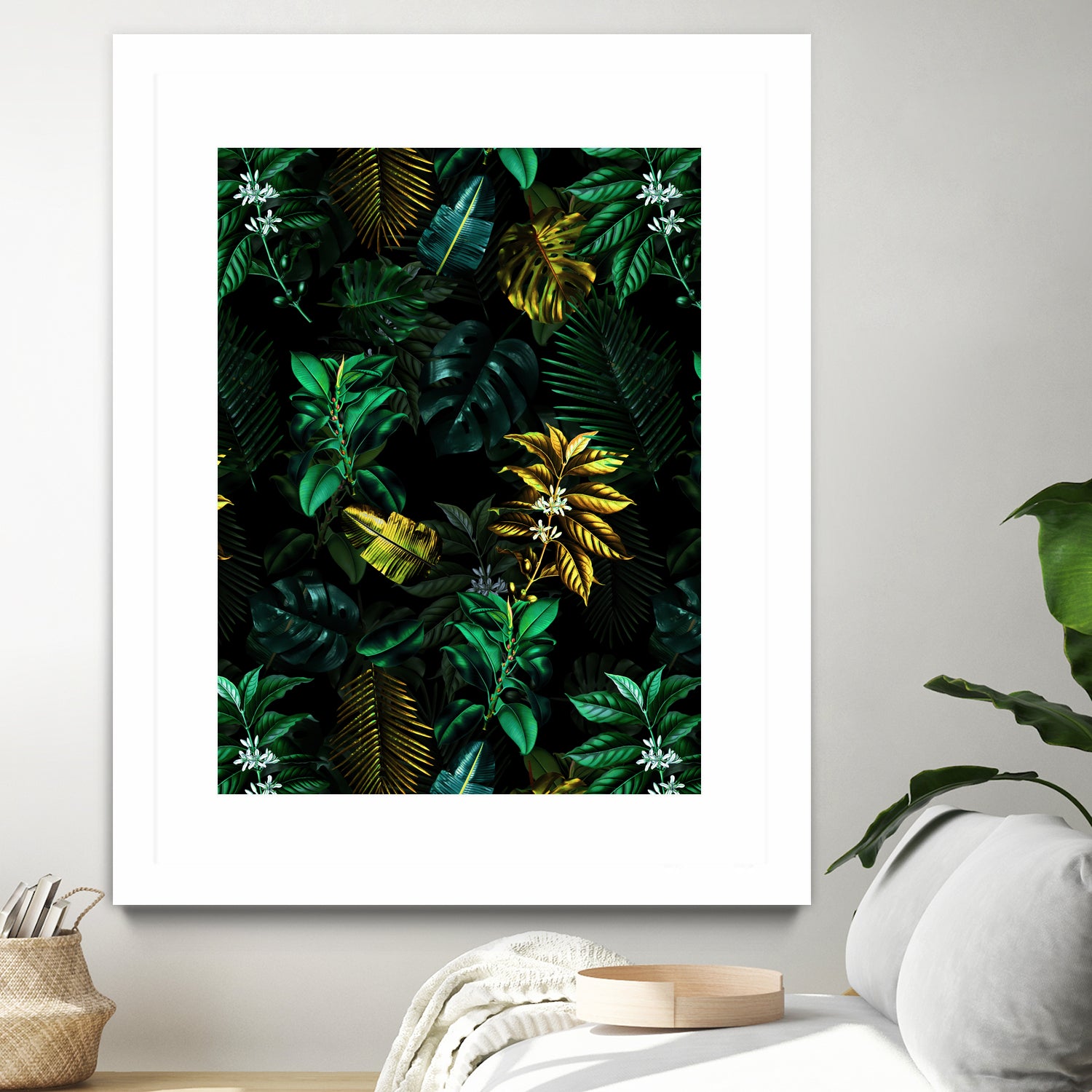 TROPICAL GARDEN VIII by burcu korkmazyurek on GIANT ART - black digital painting