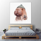 Tattooed Walrus by Tim McConnachie on GIANT ART - gray mixed media