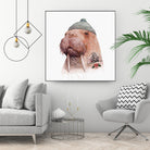 Tattooed Walrus by Tim McConnachie on GIANT ART - gray mixed media