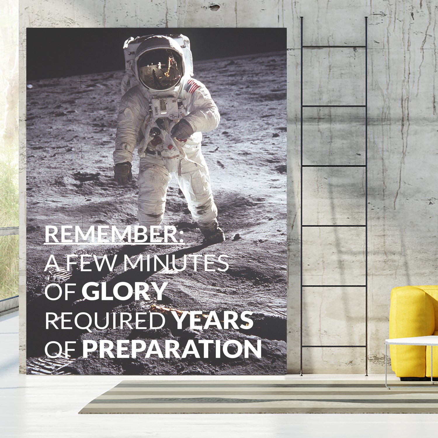 Motivational - Prepare For Glory (Moon Landing) by Wazir Rohiman on GIANT ART - gray typography