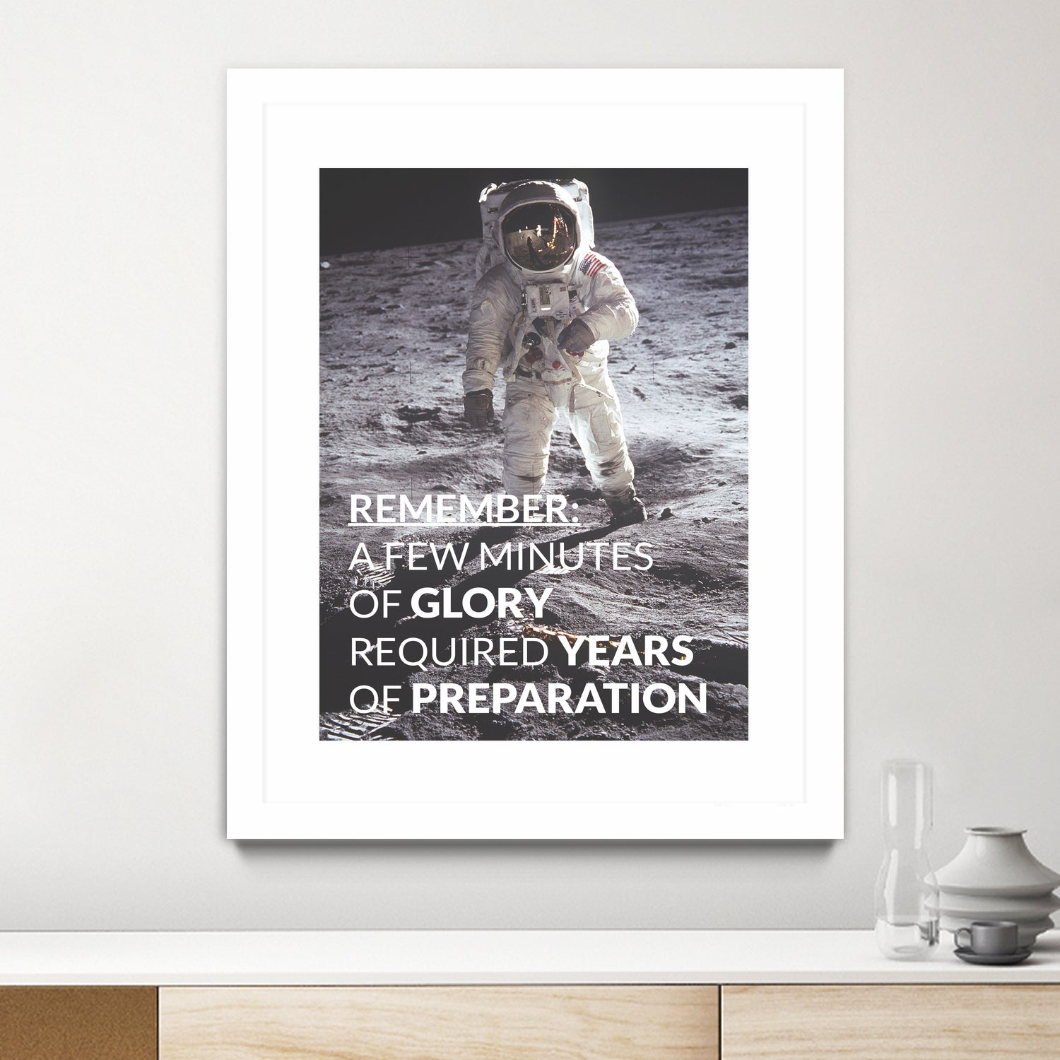 Motivational - Prepare For Glory (Moon Landing) by Wazir Rohiman on GIANT ART - gray typography