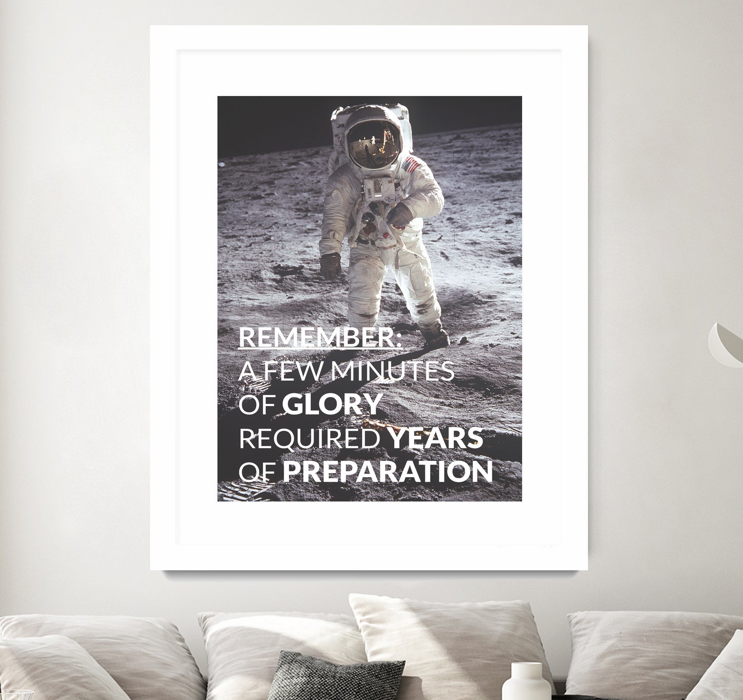 Motivational - Prepare For Glory (Moon Landing) by Wazir Rohiman on GIANT ART - gray typography