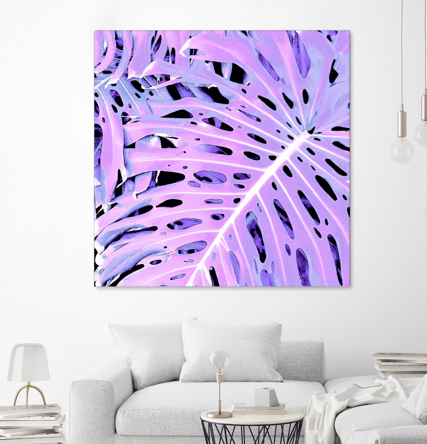 Lilac Monstera by Nina May on GIANT ART - fuchsia digital painting