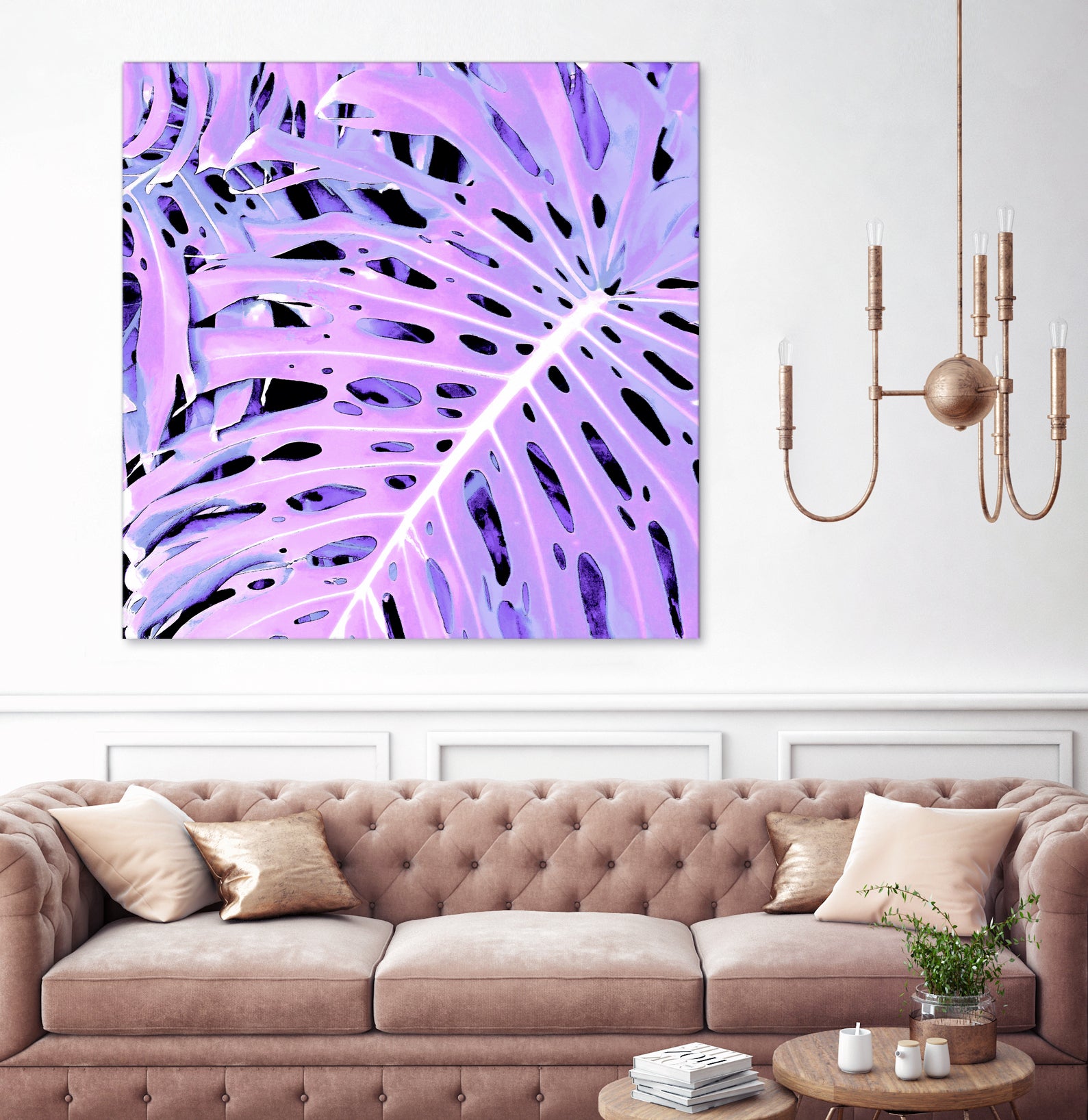 Lilac Monstera by Nina May on GIANT ART - fuchsia digital painting