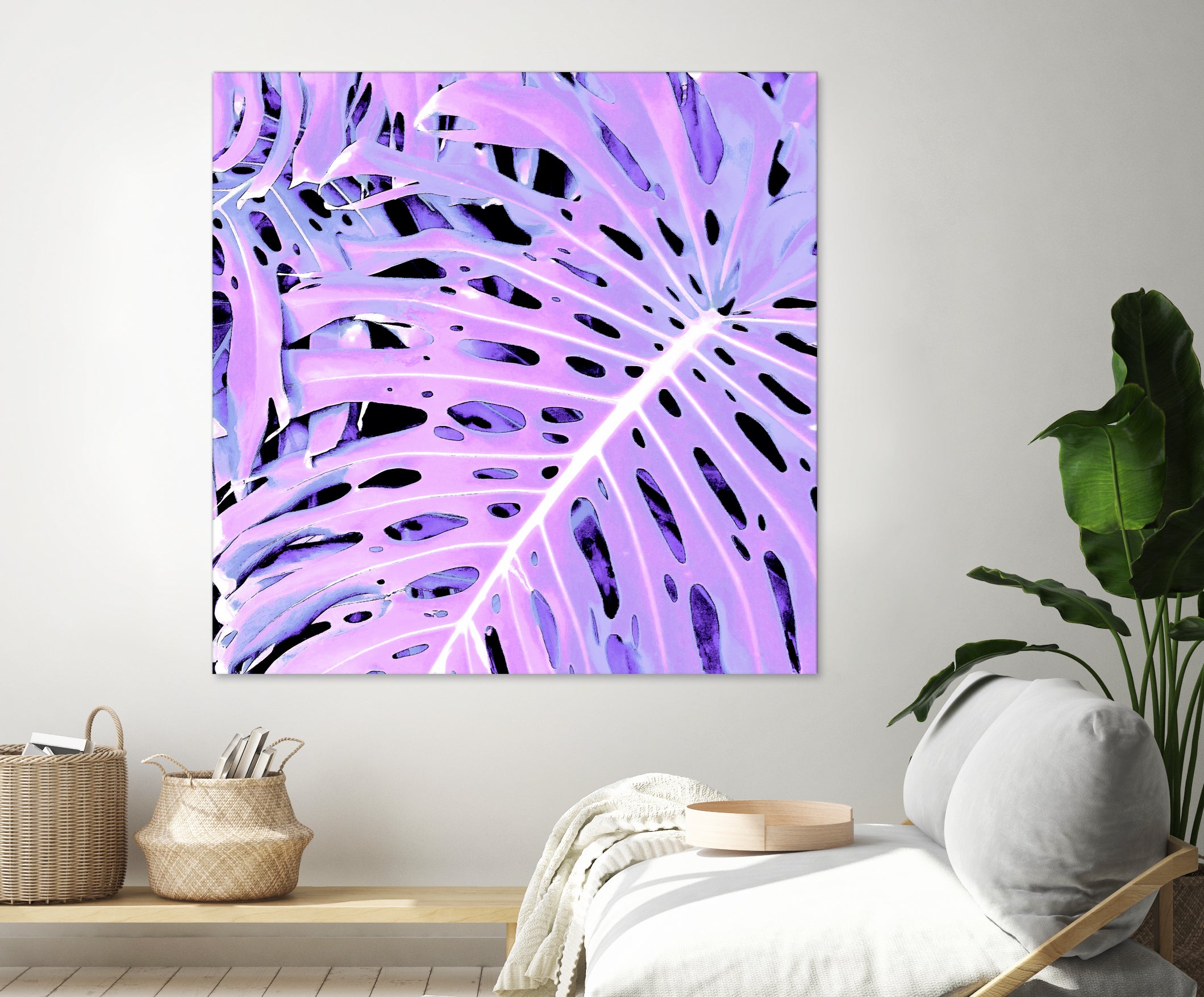 Lilac Monstera by Nina May on GIANT ART - fuchsia digital painting