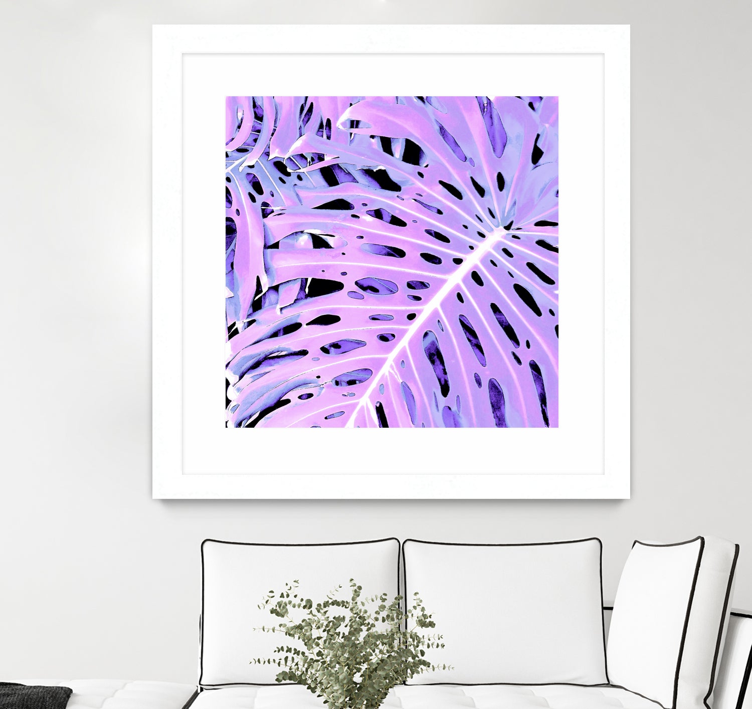 Lilac Monstera by Nina May on GIANT ART - fuchsia digital painting