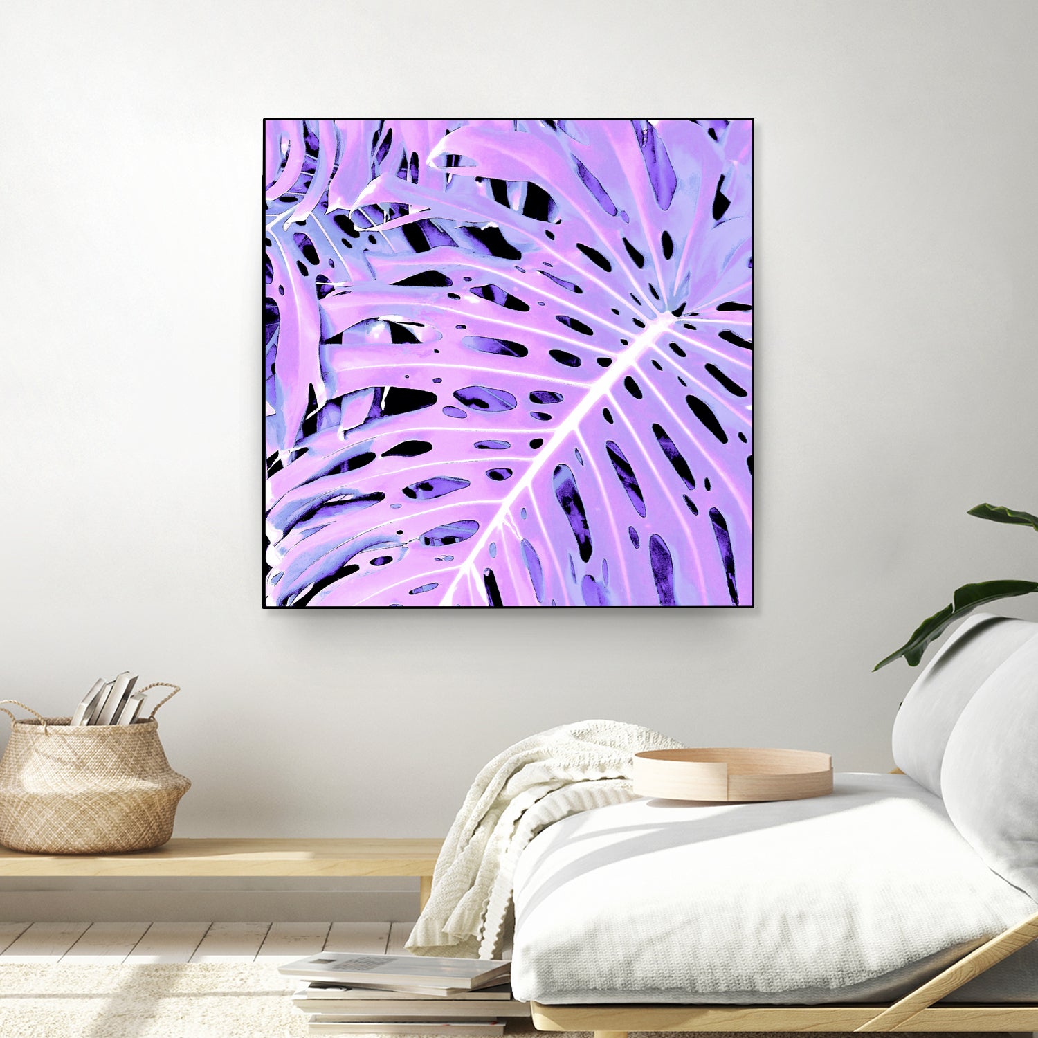 Lilac Monstera by Nina May on GIANT ART - fuchsia digital painting