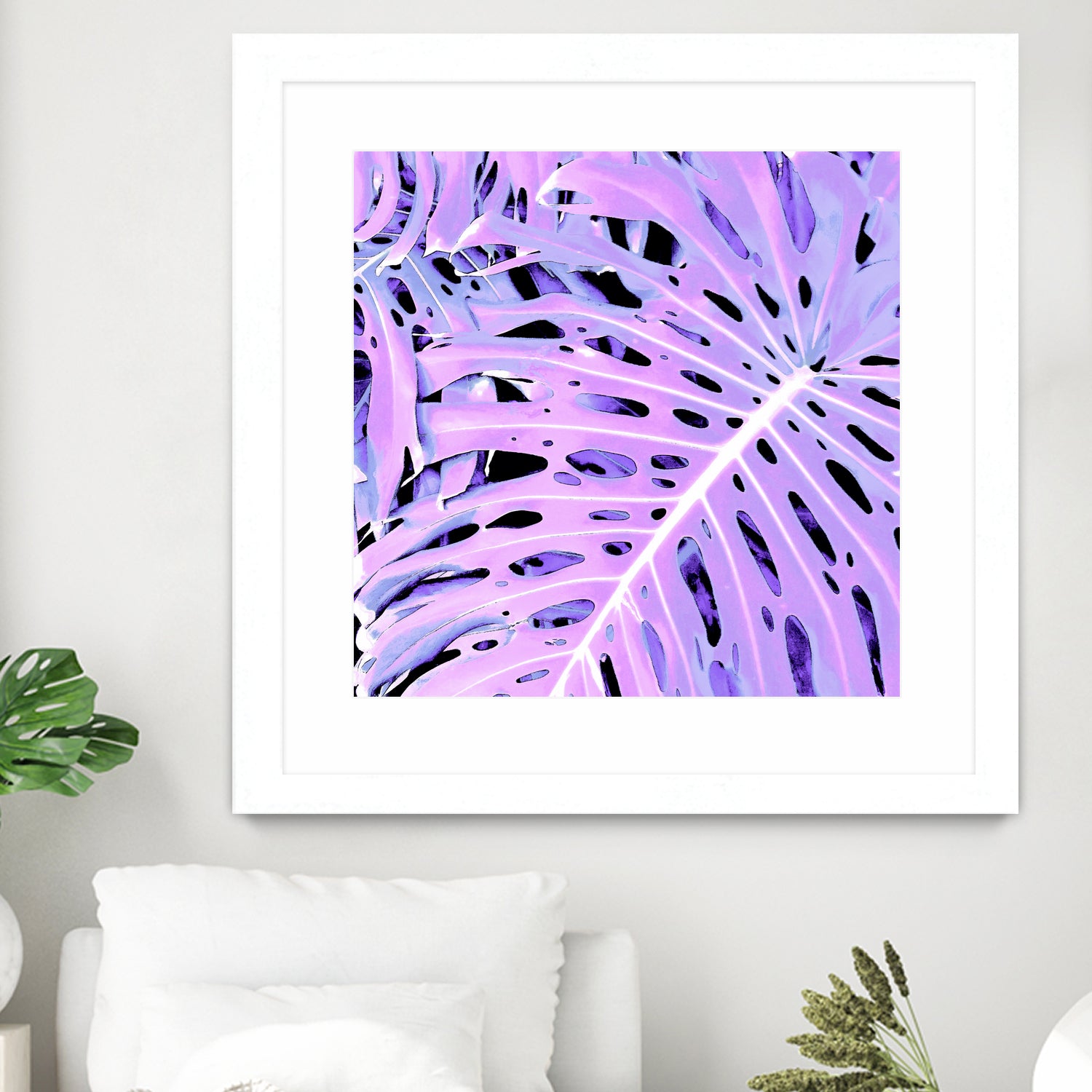 Lilac Monstera by Nina May on GIANT ART - fuchsia digital painting