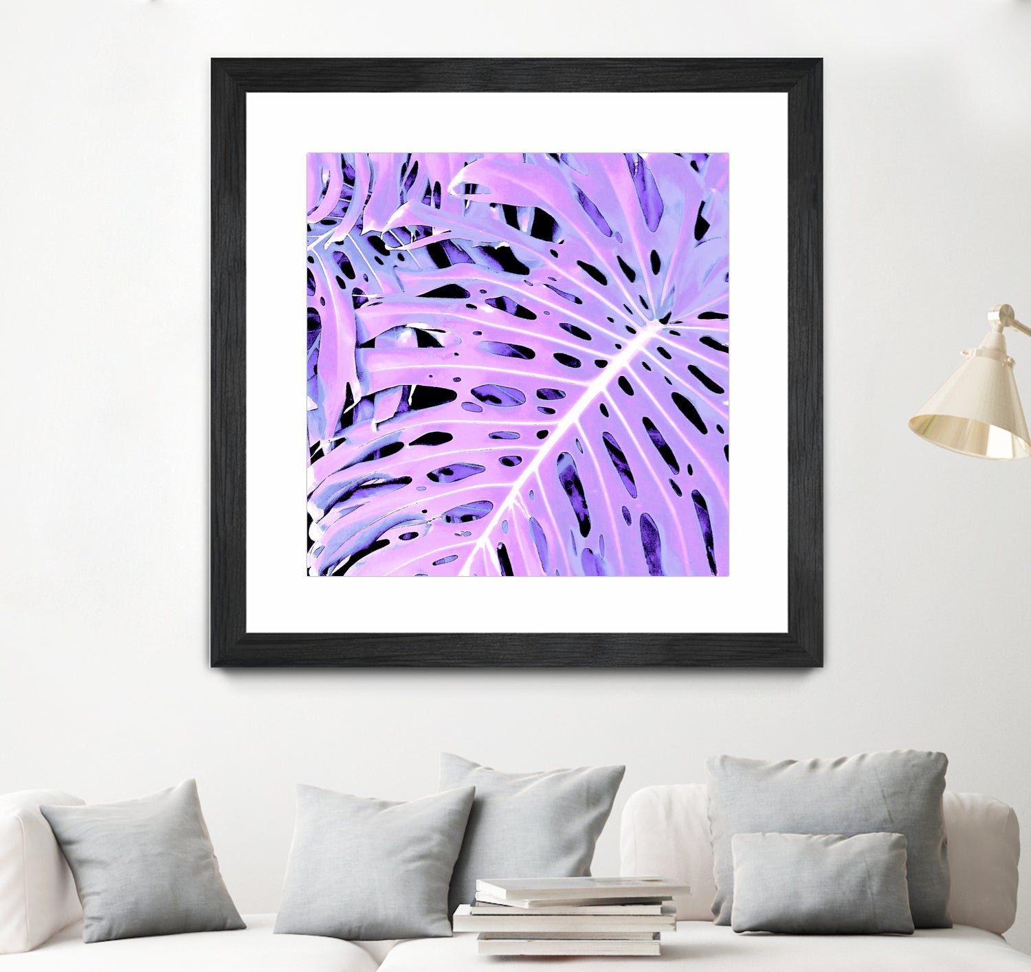 Lilac Monstera by Nina May on GIANT ART - fuchsia digital painting