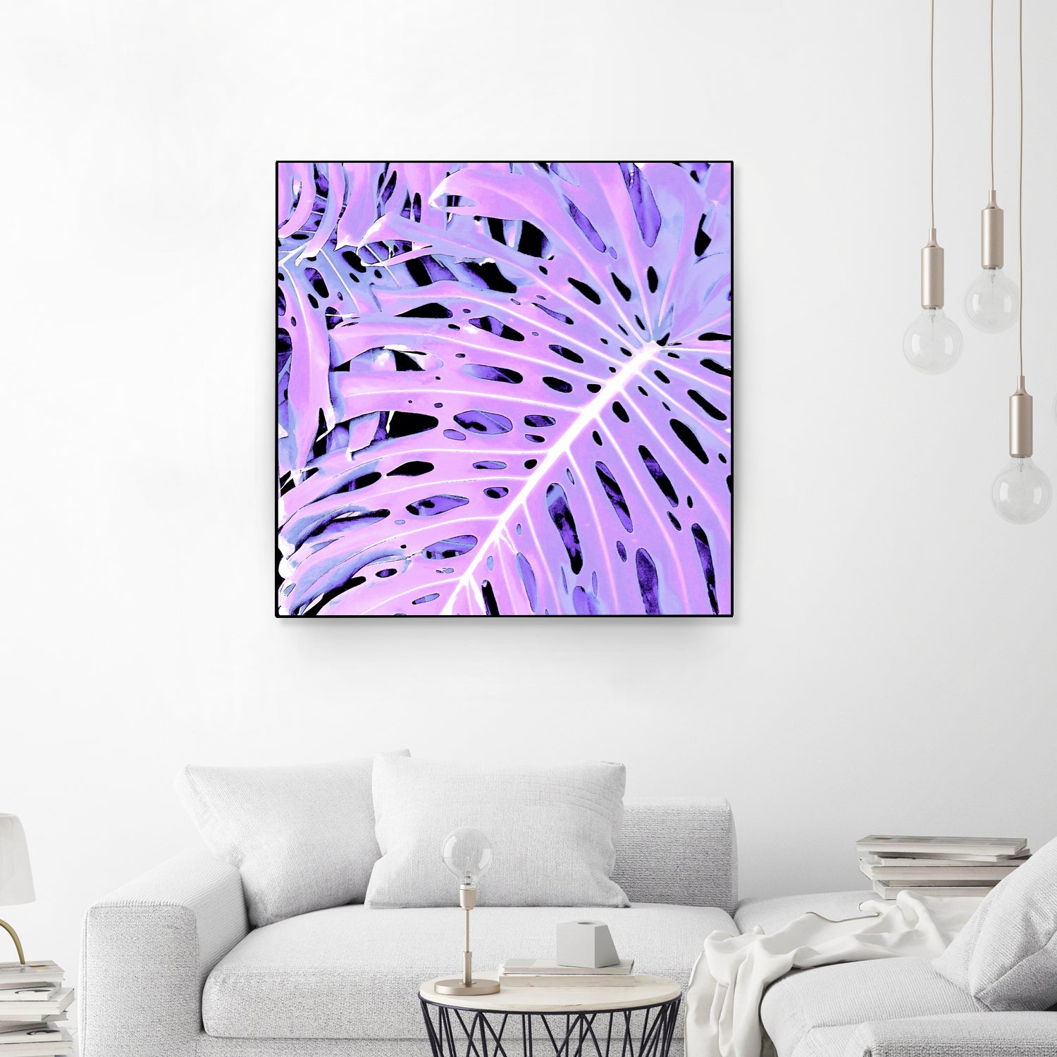 Lilac Monstera by Nina May on GIANT ART - fuchsia digital painting