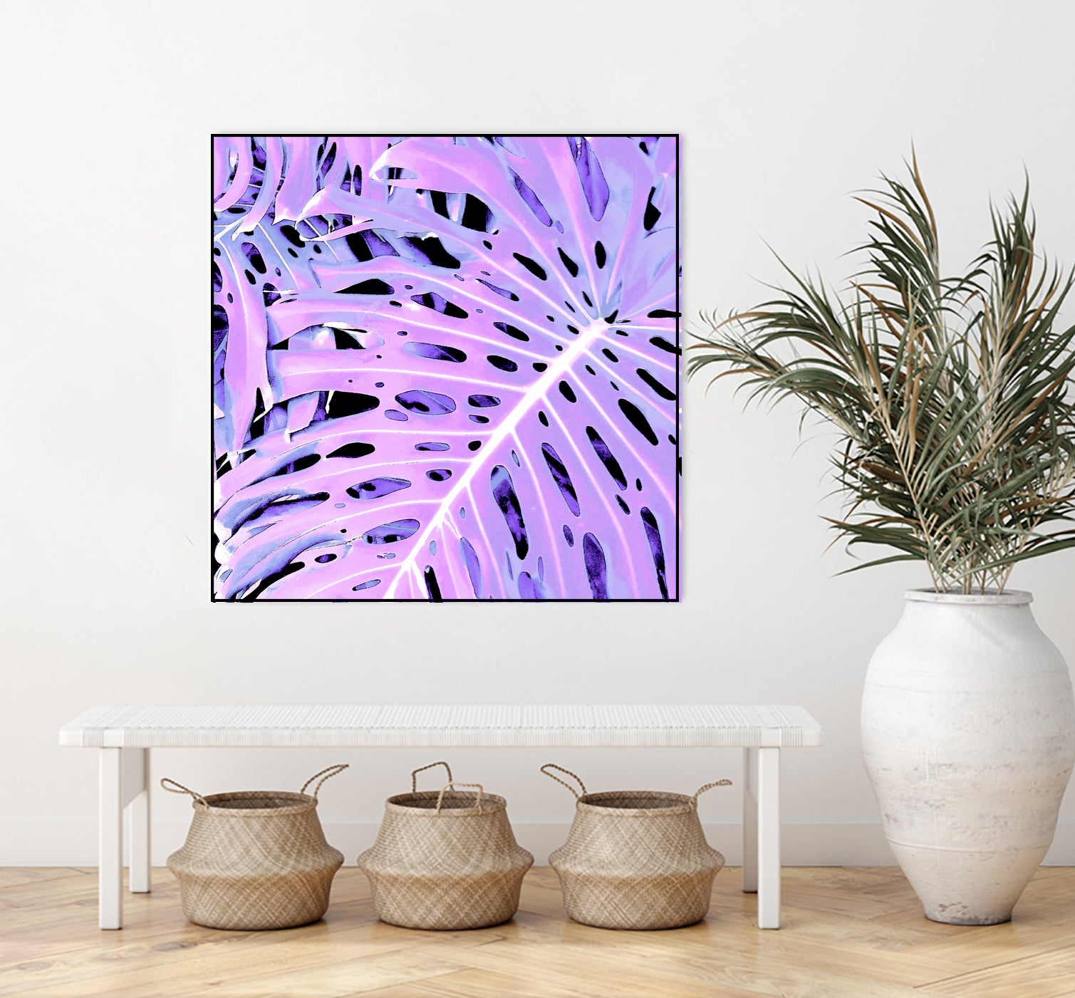 Lilac Monstera by Nina May on GIANT ART - fuchsia digital painting