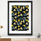 Geometric and Lemon pattern II by burcu korkmazyurek on GIANT ART - black digital painting