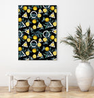 Geometric and Lemon pattern II by burcu korkmazyurek on GIANT ART - black digital painting