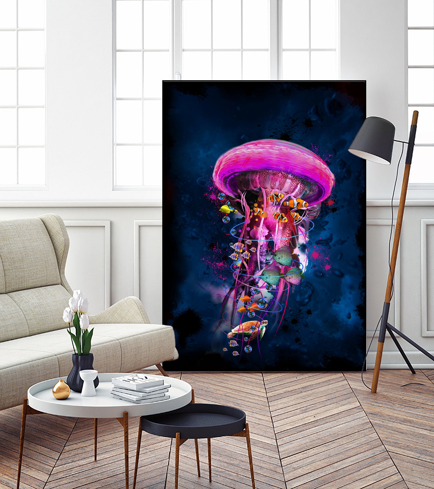 Pink JellyFish World by David Loblaw on GIANT ART - pink photo illustration