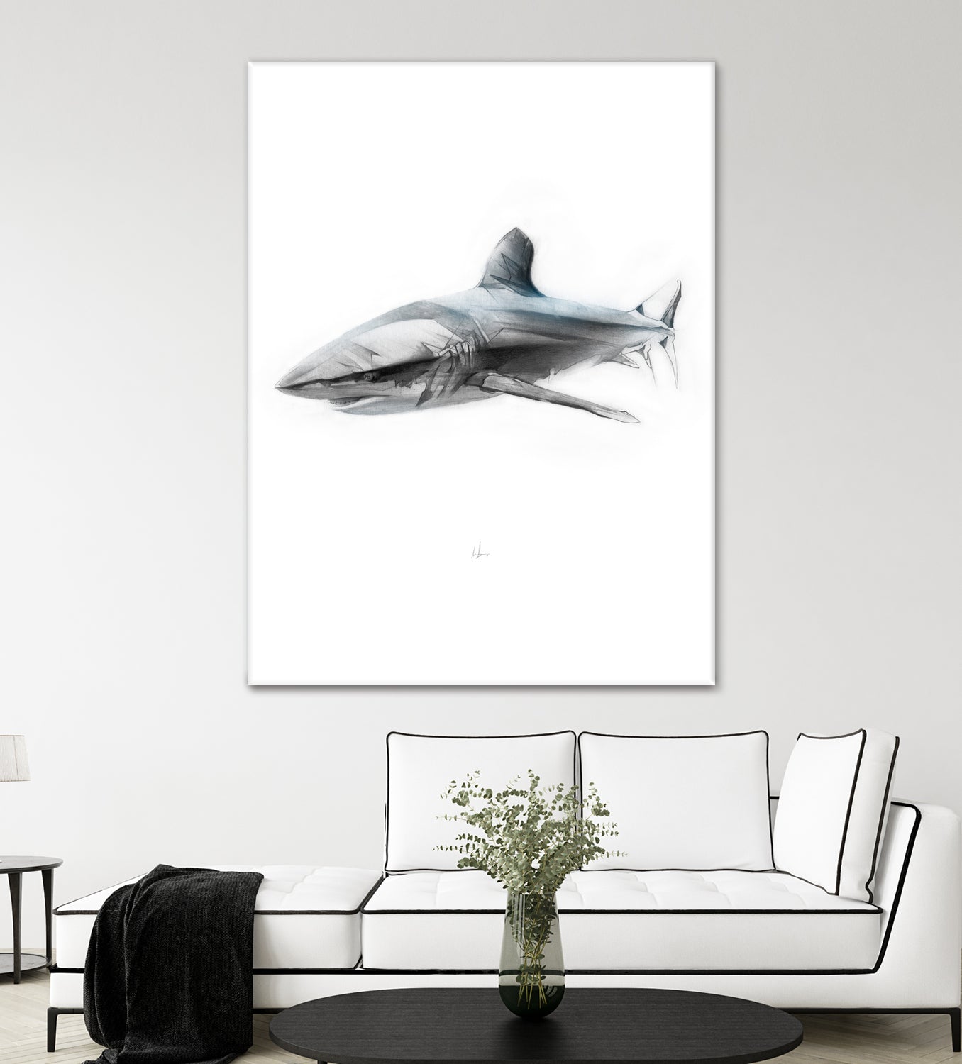 Shark I by Marcou Alexis on GIANT ART - gray digital drawing