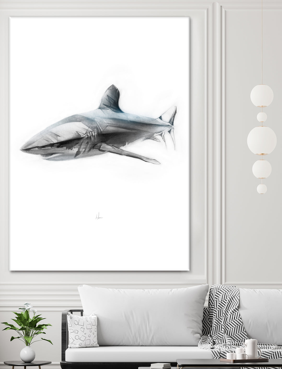 Shark I by Marcou Alexis on GIANT ART - gray digital drawing