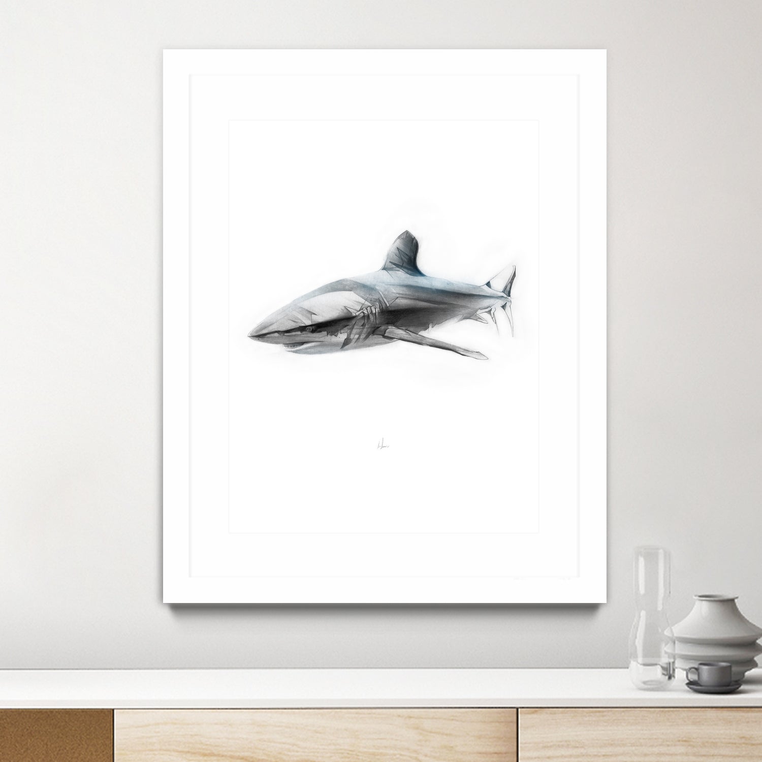 Shark I by Marcou Alexis on GIANT ART - gray digital drawing