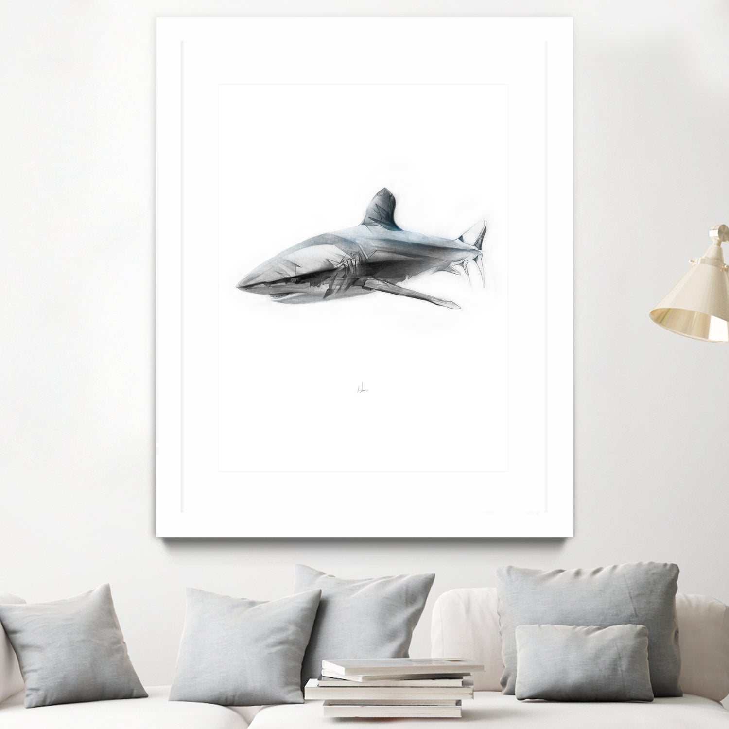 Shark I by Marcou Alexis on GIANT ART - gray digital drawing